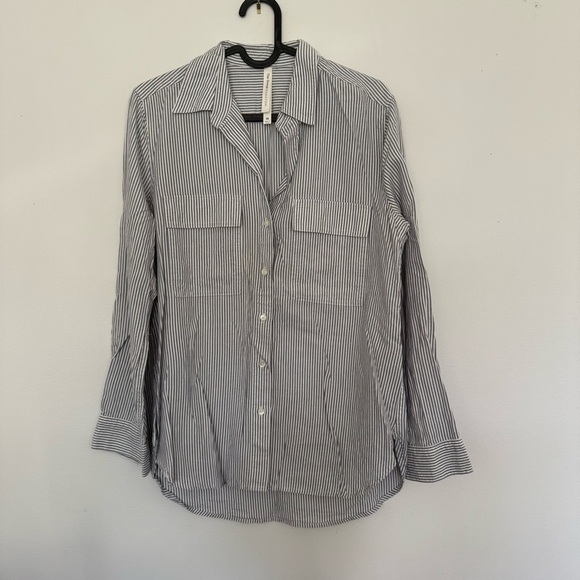 Babaton Pinstripe Button-Up Shirt - Picture 1 of 7